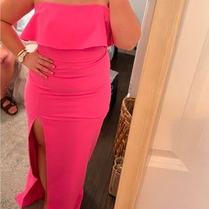 Hot pink formal gown size 10 worn once